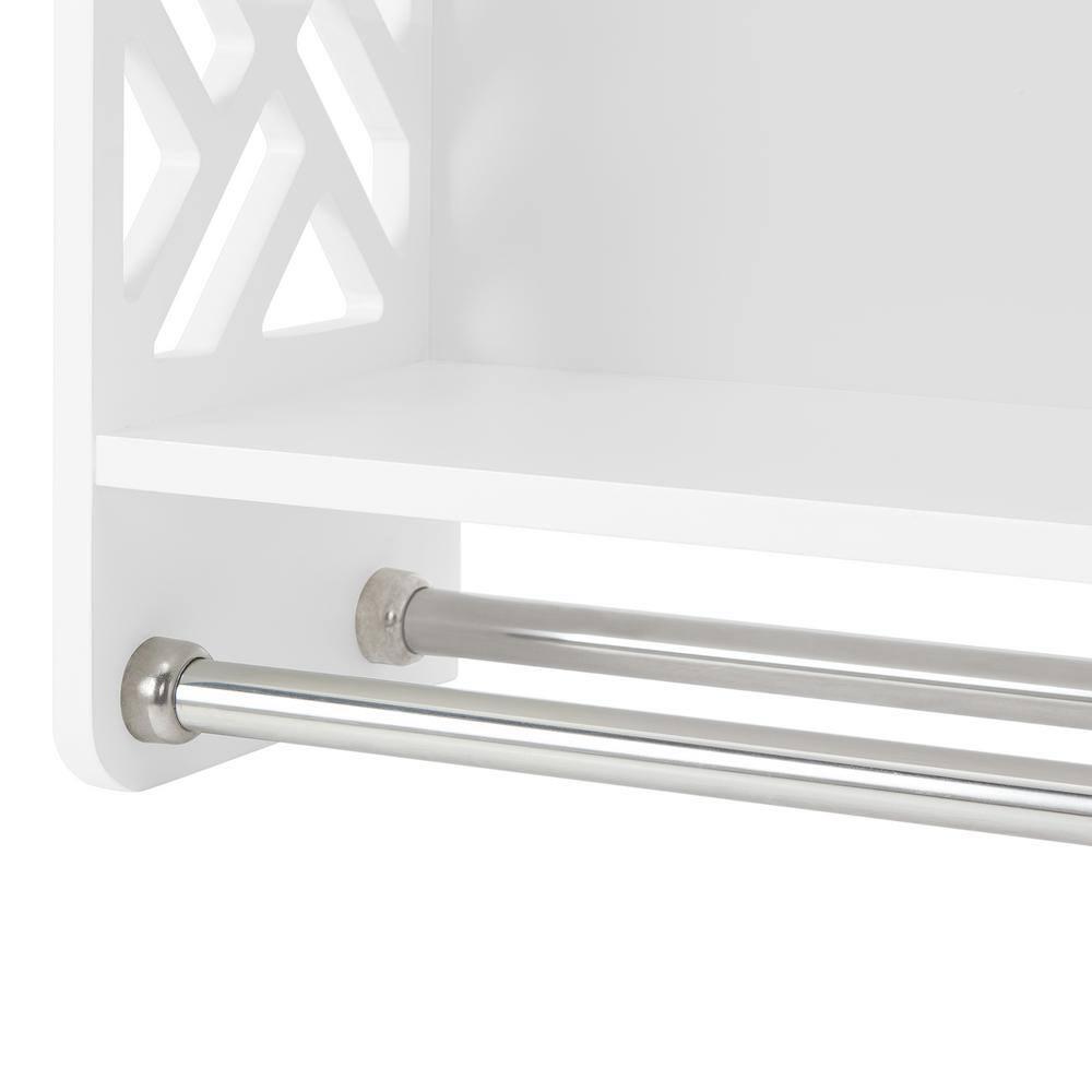 Coventry Bath Shelf with Two Towel Rods White - Alaterre Furniture