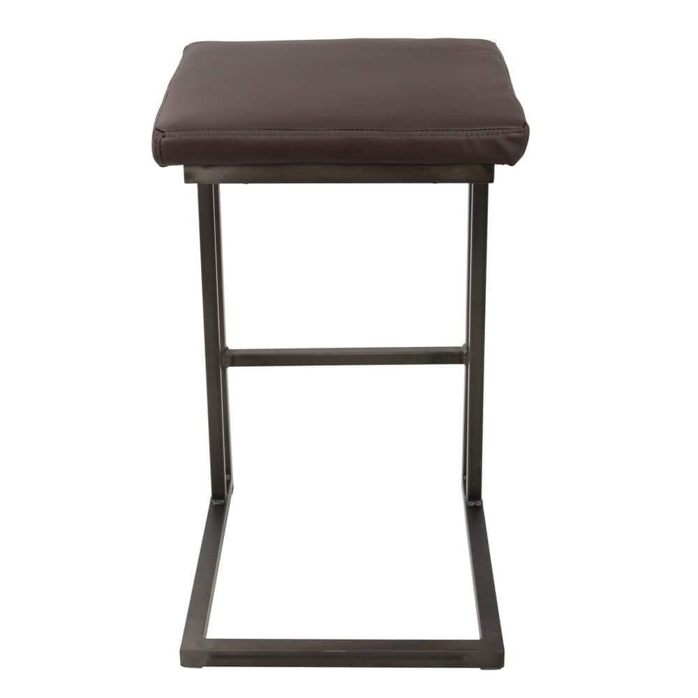 Roman Industrial Counter Stool in Antique and Espresso Faux Leather by LumiSource - Set of 2