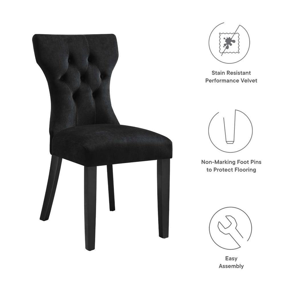 Modway Silhouette Performance Velvet Dining Chairs by Modway (Set of 2)