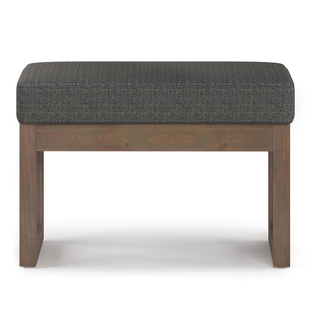 Simpli Home Milltown 44"W Large Ottoman Bench with Upholstered Seat and Solid Wood Frame