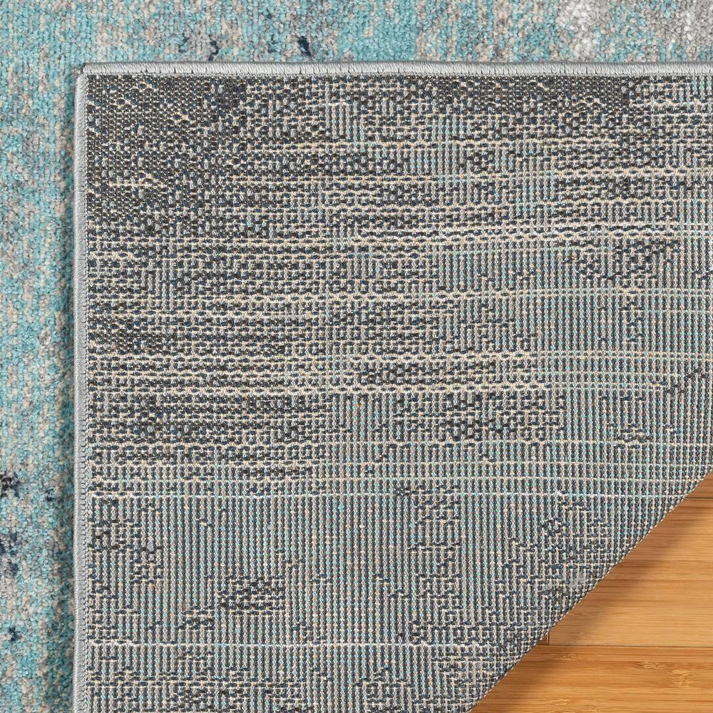 Gertmenian Gertmenian Alor Satori Modern Abstract Aqua/Navy Blue/Gold/Ivory Polypropylene Indoor Area Rug