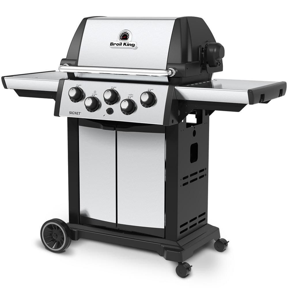Broil King Signet 390 3-Burner Grill in Stainless Steel with Side Burner and Rear Rotisserie Burner