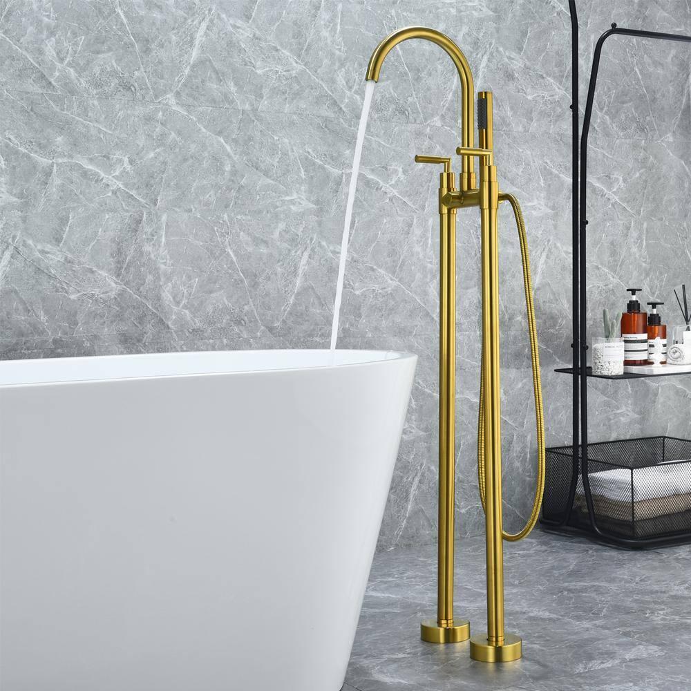 Gnosall 2 Handle Floor Roman Tub Faucet with Diverter