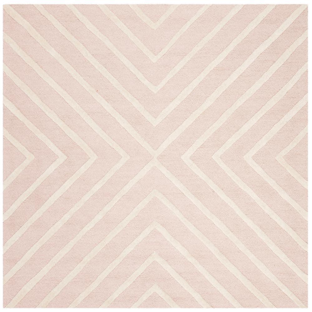 Safavieh Kids Pattern SFK920 Hand Tufted Indoor Area Rug - Pink/Ivory - 5'x5' - Safavieh