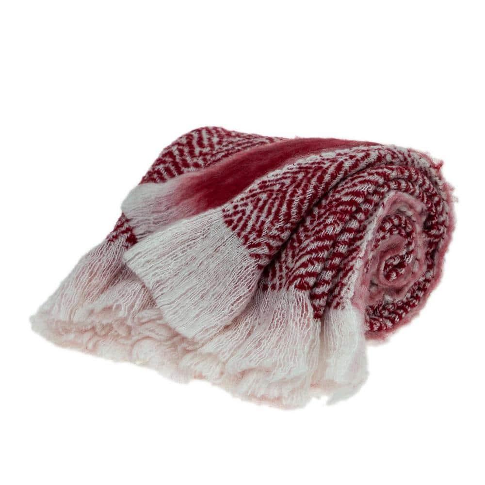 Parkland Collection  52 x 67 in. Nagar Transitional Red Woven Handloom Throw