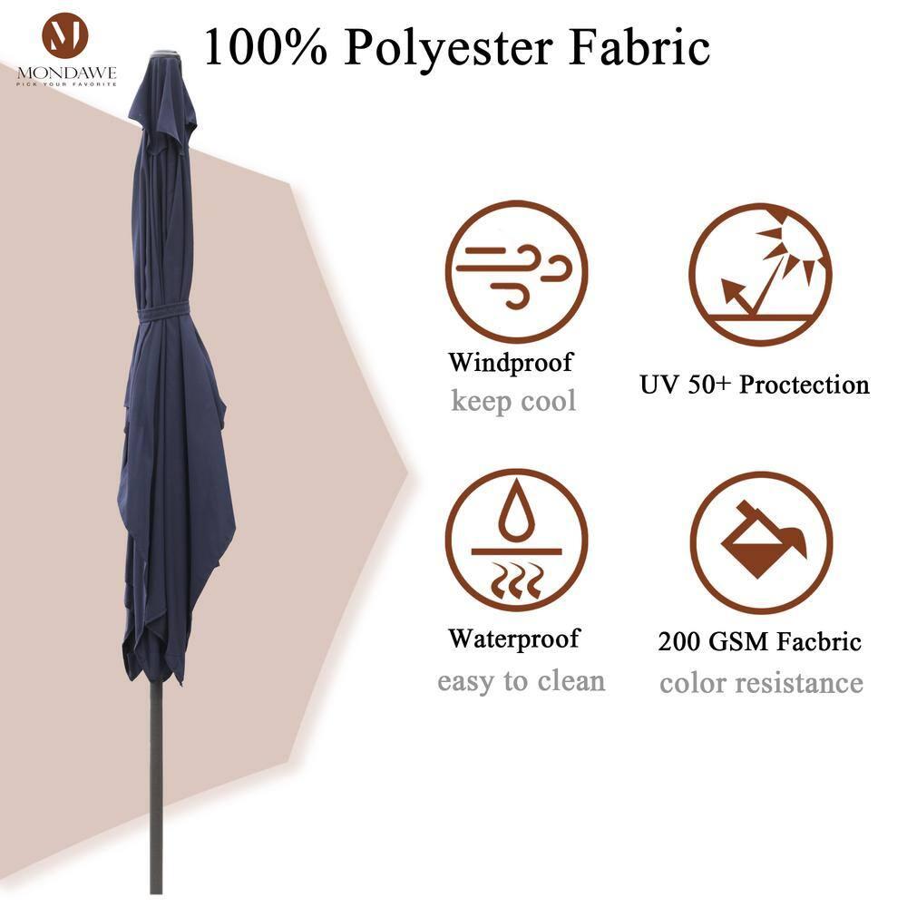 mondawe Mossas 120'' x 79'' Rectangular Market Umbrella