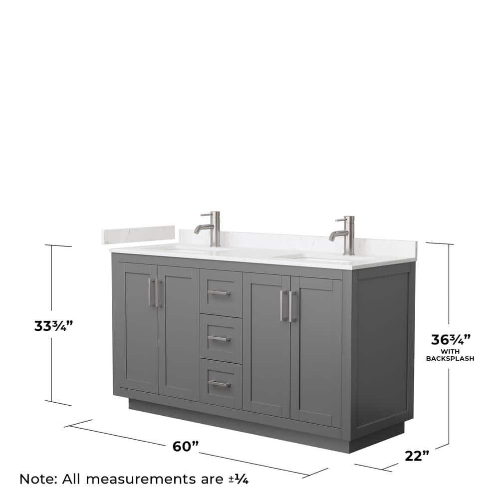Wyndham Collection Miranda 60" Freestanding Double Bathroom Vanity with Cultured Marble Top