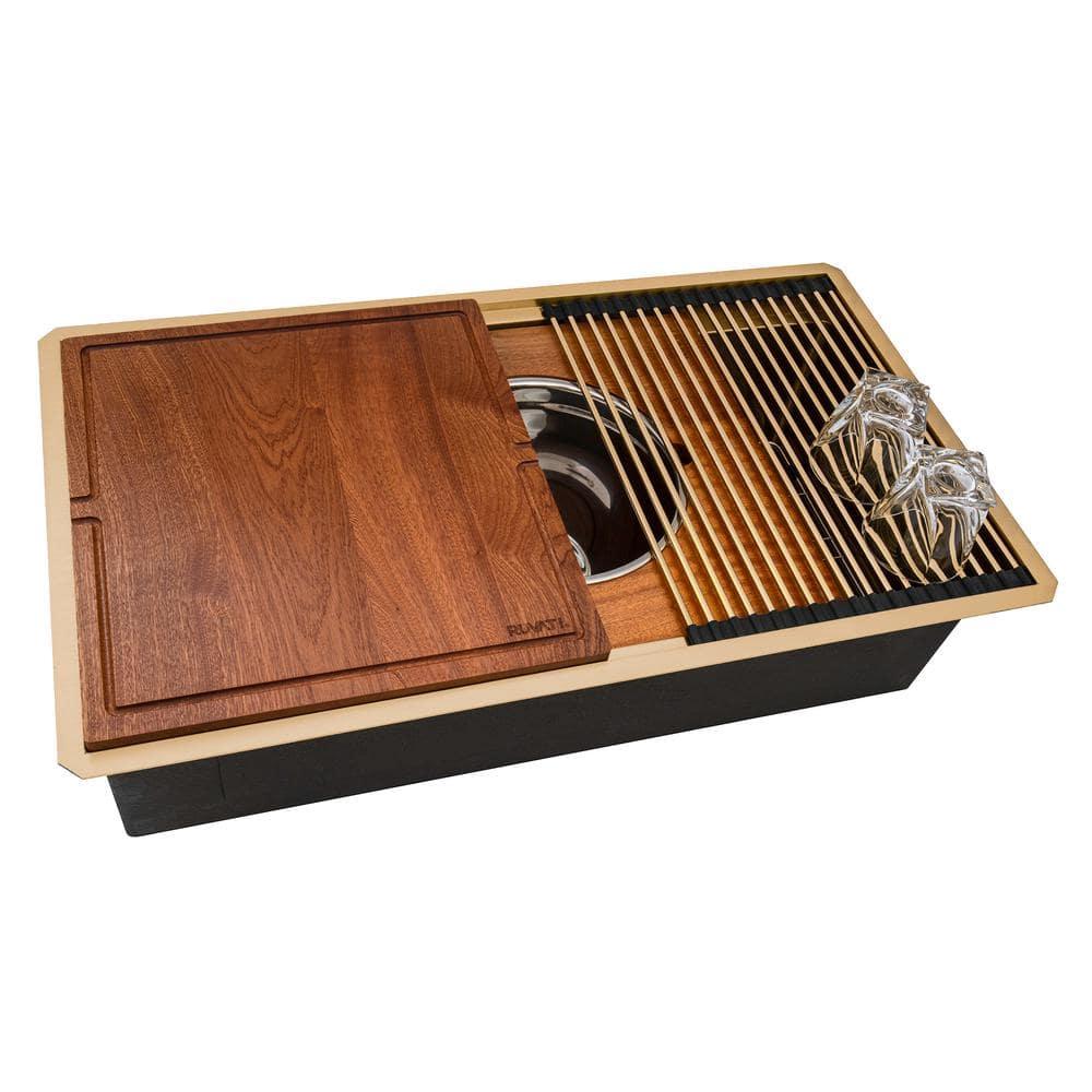 Ruvati 20 x 14 inch Semi-Recessed Drop-in Topmount Rectangular Bathroom Sink