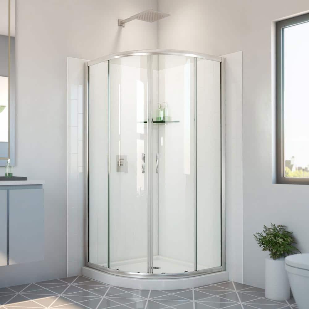 DreamLine E2703636XXQ0004 Dreamline Prime 36 In. X 36 In. X 78 3/4 In. H Shower Enclosure, Base, And White Wall Kit