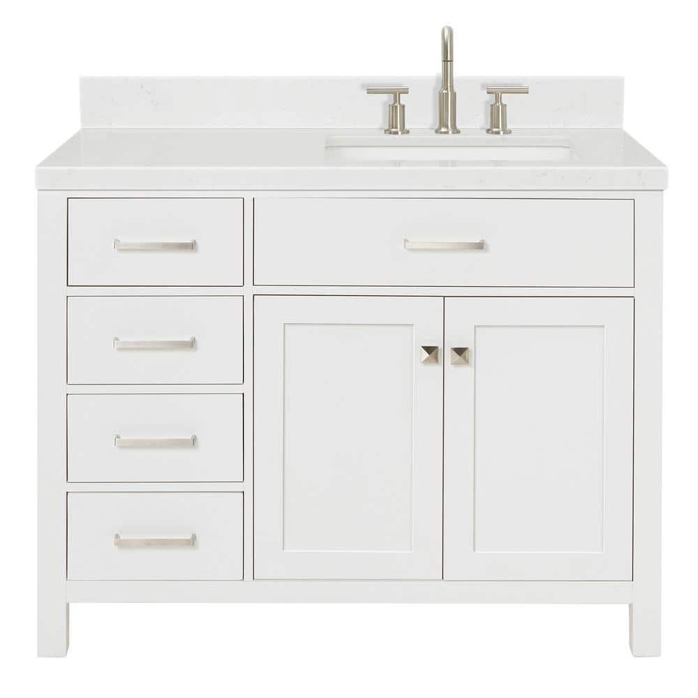 Ariel H036slcqrvo Bristol 36" Free Standing Single Basin Vanity Set - White