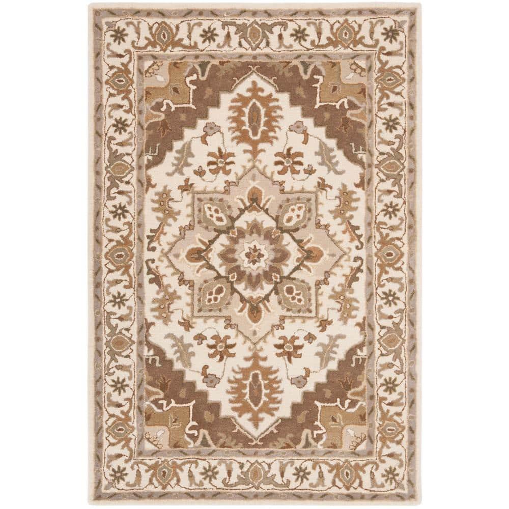 Royalty ROY700 Hand Tufted Indoor Accent Rug - 4'x6' - Beige/Sage - Safavieh