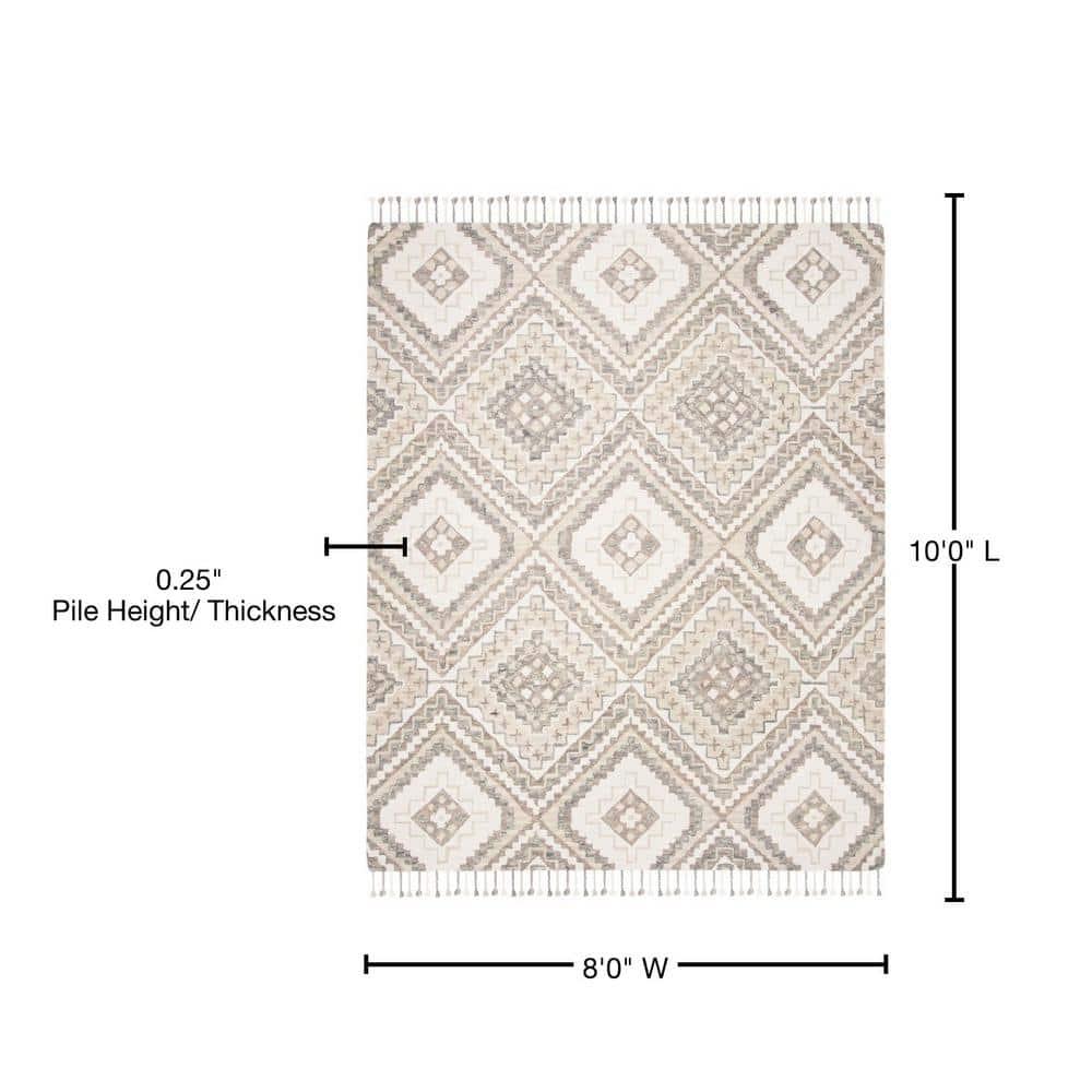 Aspen APN250 Hand Tufted Area Rug - Taupe/Ivory - 8' X 10' - Safavieh.