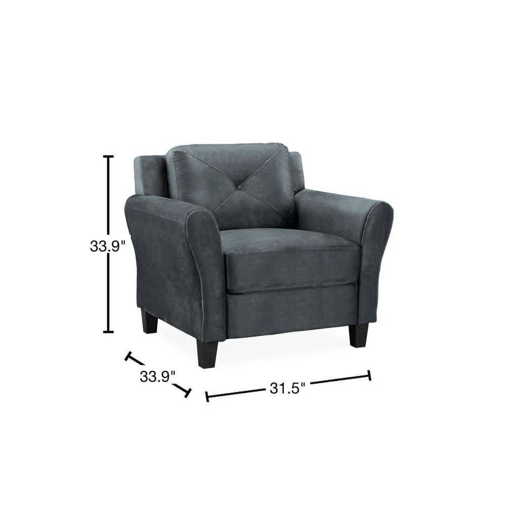 Lifestyle Solutions Harvard Chair in Dark Gray Microfiber Upholstery