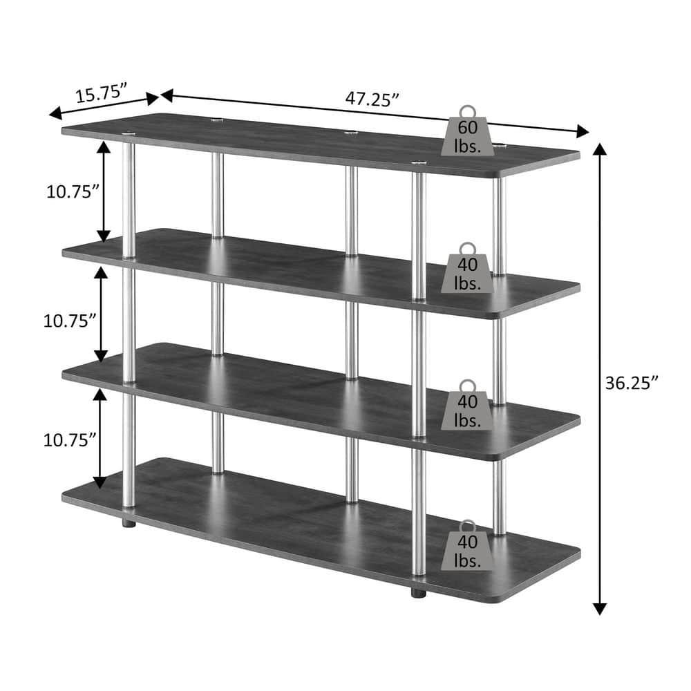 Convenience Concepts Designs2Go XL Highboy 4 Tier TV Stand, Cherry