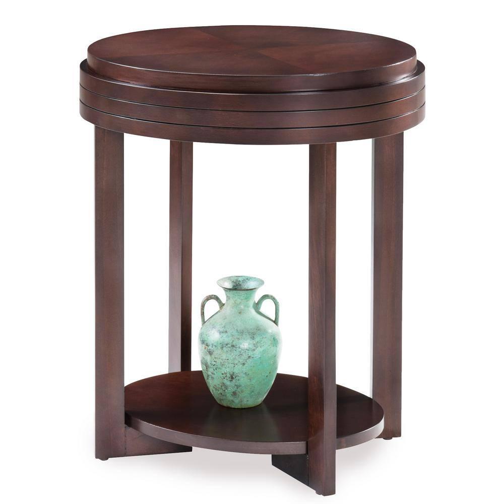 Leick Favorite Finds Oval Wood End Table in Chocolate Cherry