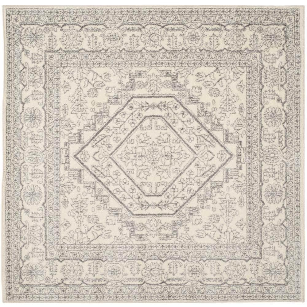 SAFAVIEH Adirondack Xavier Oriental Area Rug, Ivory/Silver, 12' x 12' Square