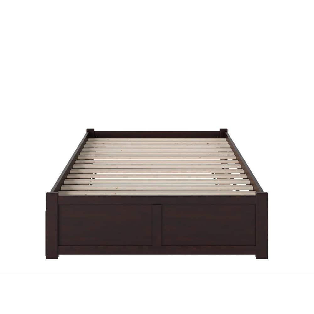 Concord Queen Bed with Footboard and Twin Extra Long Trundle in Espresso