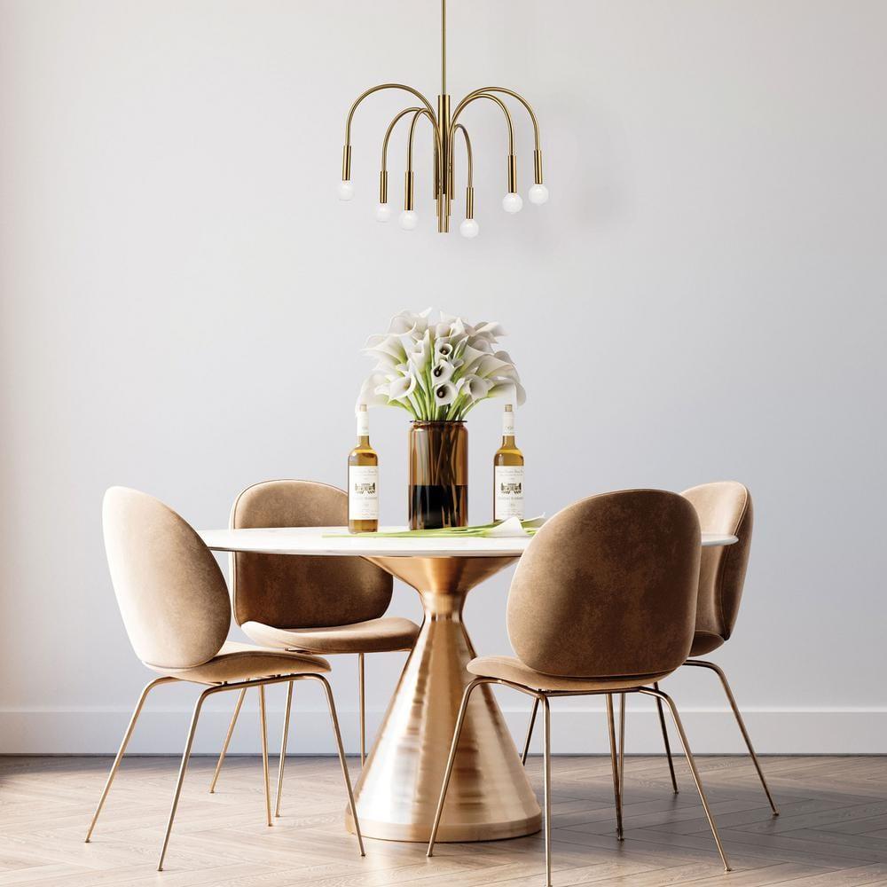 Dainolite Callway 6 - Light Chandelier in  Aged Brass