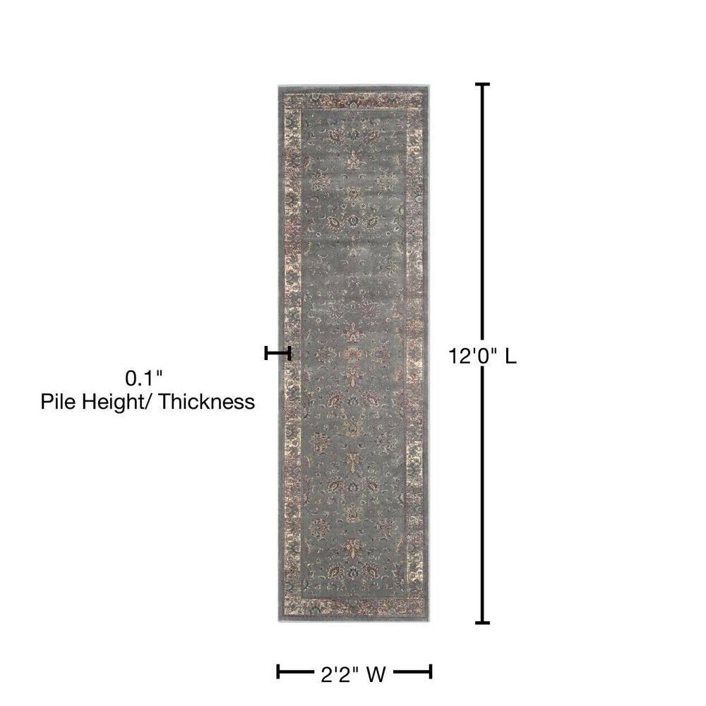 SAFAVIEH Vintage Jaxon Traditional Runner Rug, Grey/Multi, 2'2" x 12'