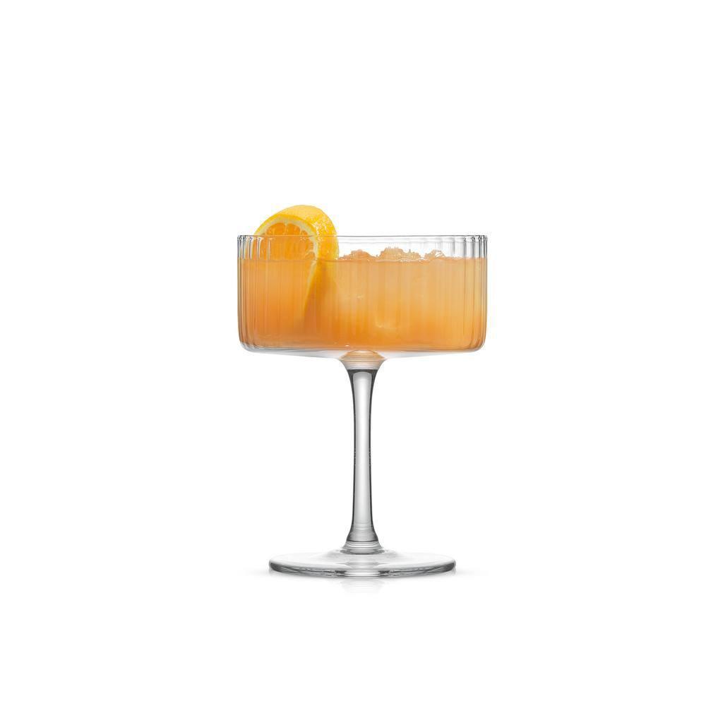 JoyJolt Elle Fluted Coupe Martini Glasses, 10oz (Set of 2)
