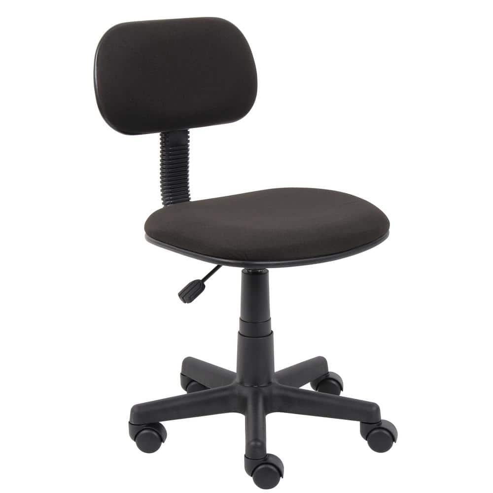 Fabric Steno Chair Black - Boss Office Products: Pneumatic Lift, Nylon Base, Swivel Casters