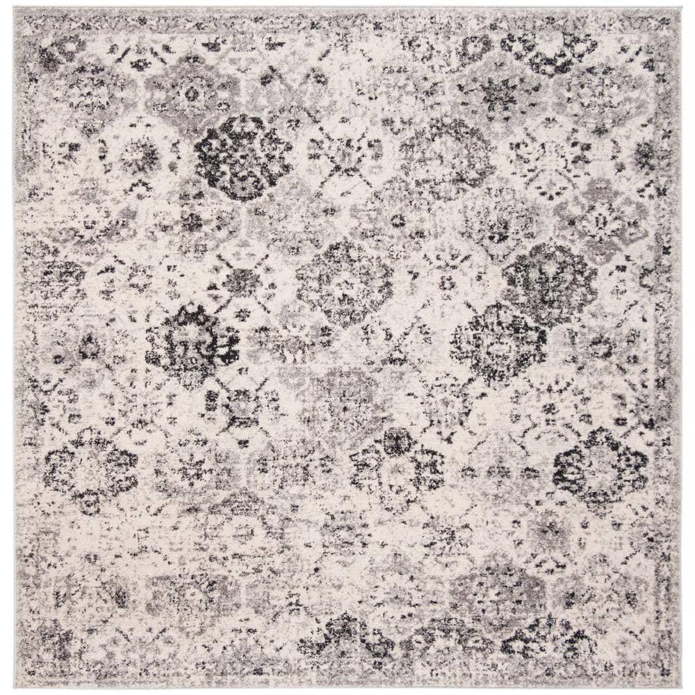 SAFAVIEH Madison Judith Distressed Area Rug, Silver/Grey, 11' x 11' Square