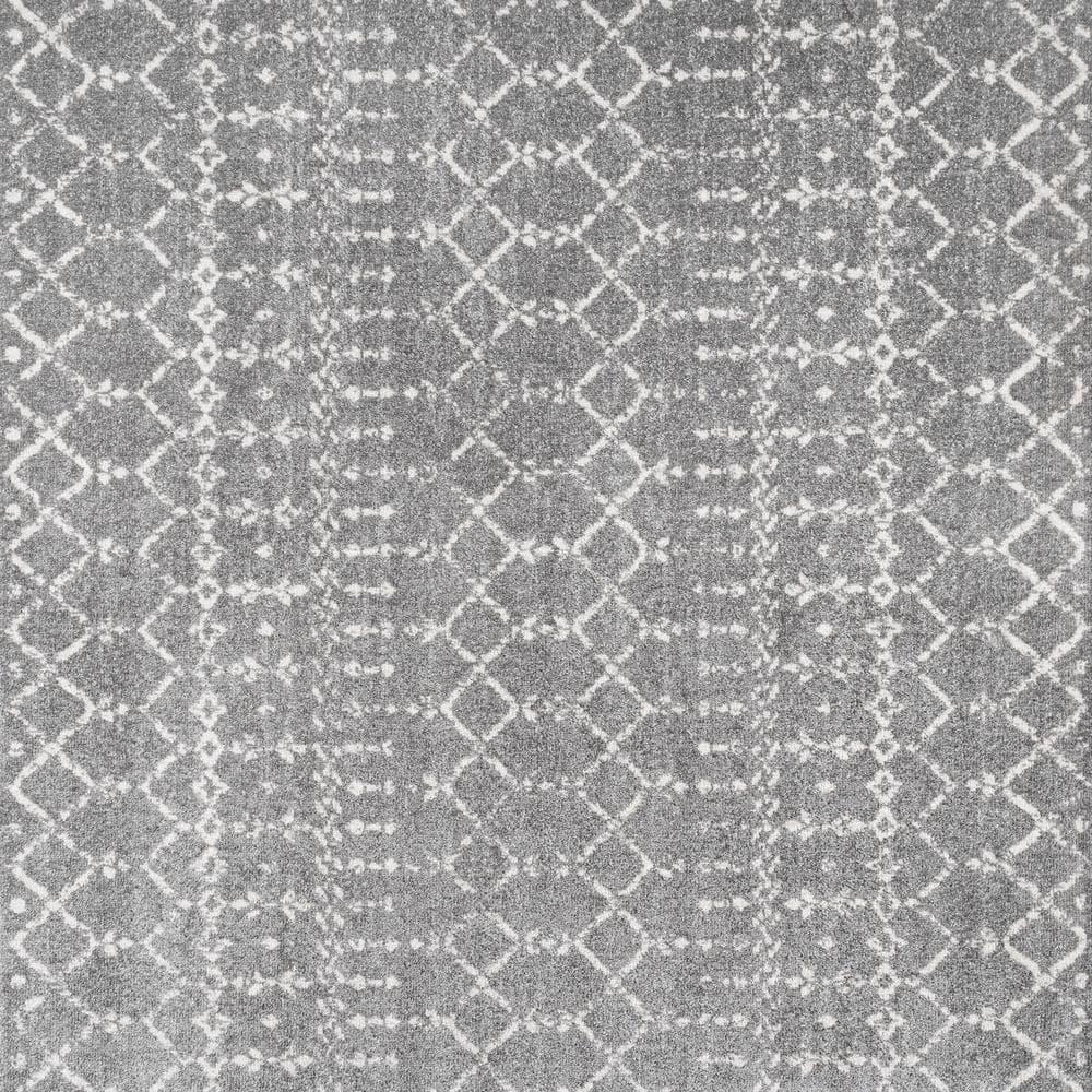 JONATHAN Y Moroccan HYPE Boho Vintage Diamond Gray/Ivory 5' Square Area Rug
