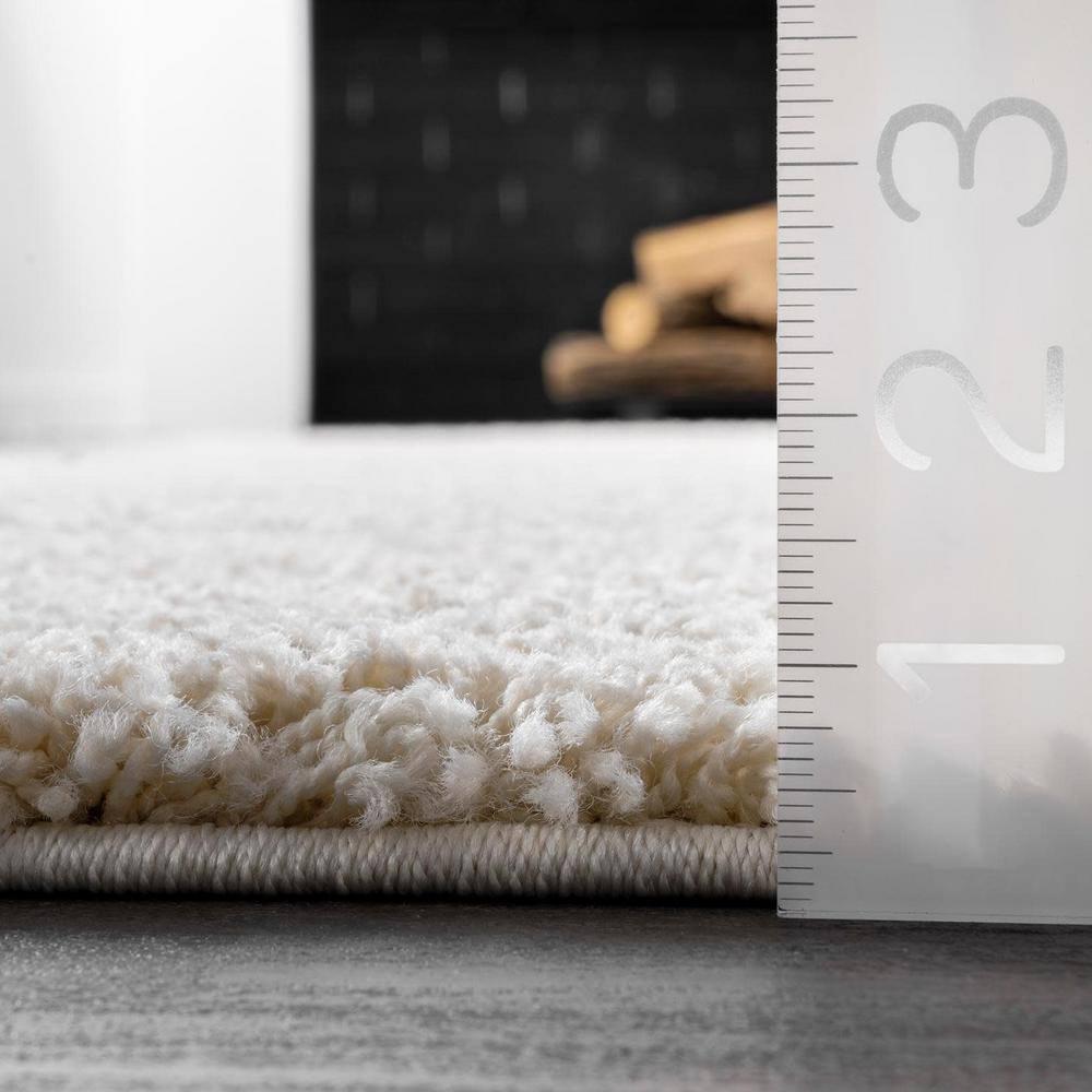 Nuloom Carolyn Abstract 6 Square Shag Indoor Area Rug for Living Room Bedroom Dining Room Nursery, Cream/Beige