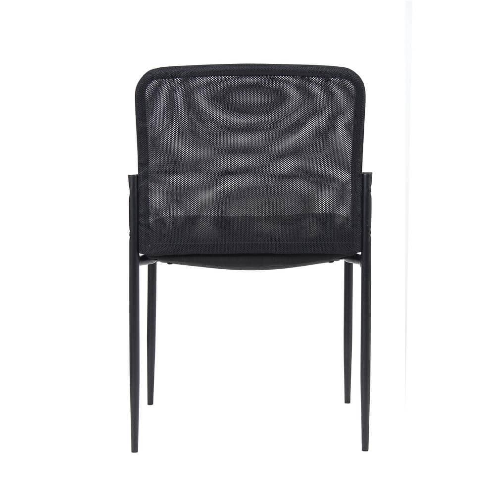 Mesh Guest Chair Black - Boss Office Products: Armless, Stackable, Metal Frame