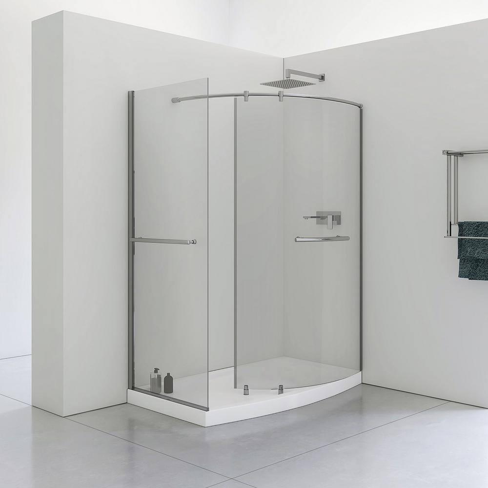 A&E Bath and Shower 34'' W 79.25'' H Framed Right Hand/Outswing Shower Enclosure Odera-6034-BLK