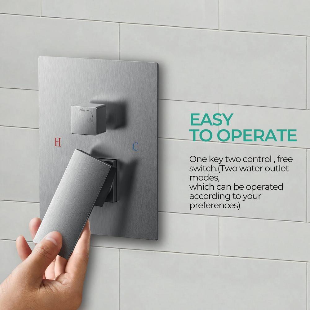 FORIOUS Shower Head System, 12 Inch Rain Shower Faucet Set with Handheld Spray Combo Rough-in Valve, Solid Brass Pressure Balanced Valve Trim Kit, Ceiling Mount, Chrome