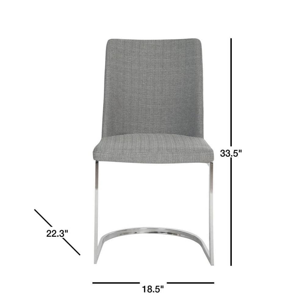 Parkston 18" H Linen Side Chair (Set of 2) - FOX2013 - Grey - Safavieh Couture