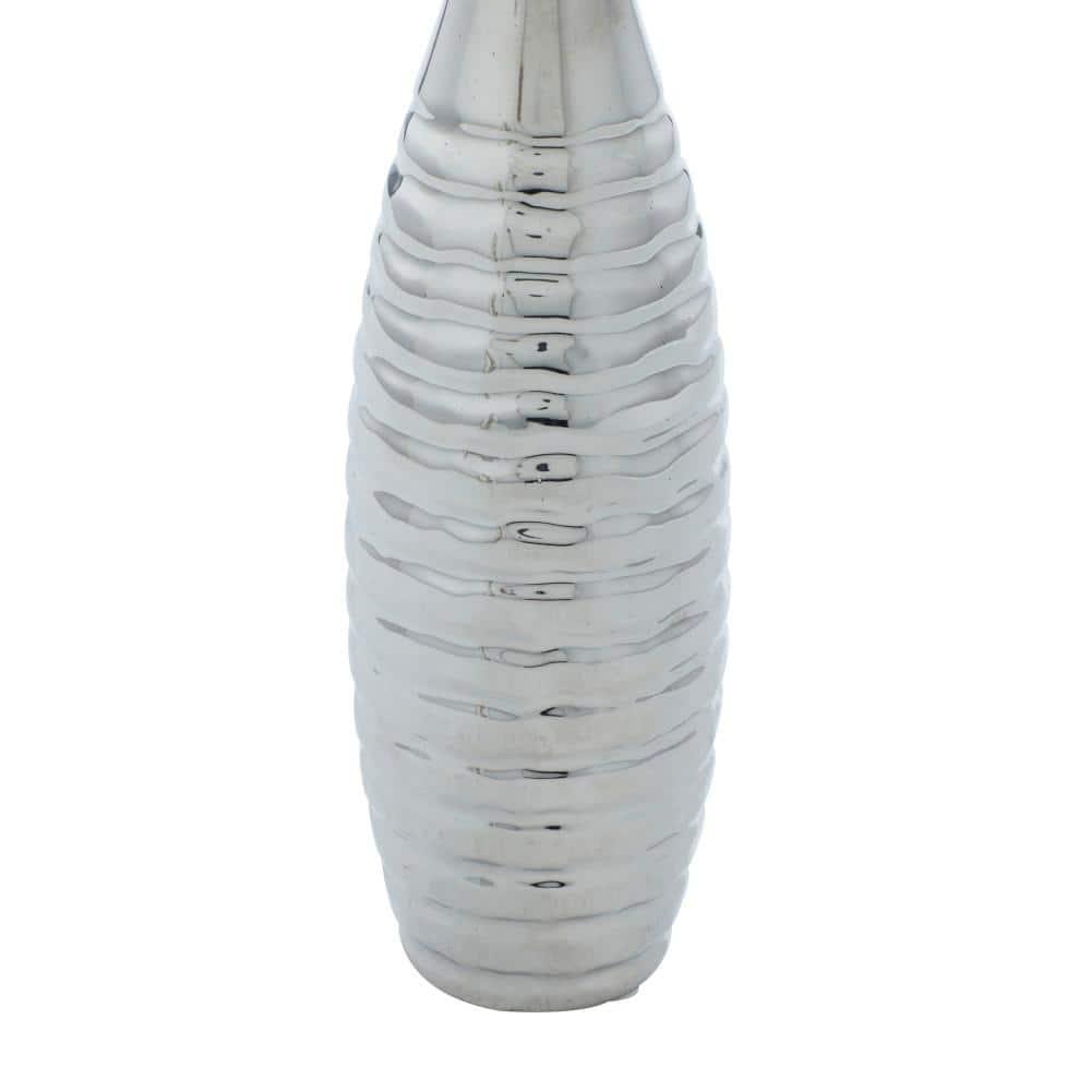 CosmoLiving by Cosmopolitan Ceramic Slim Textured Bottleneck Decorative Vase with Varying Patterns Set