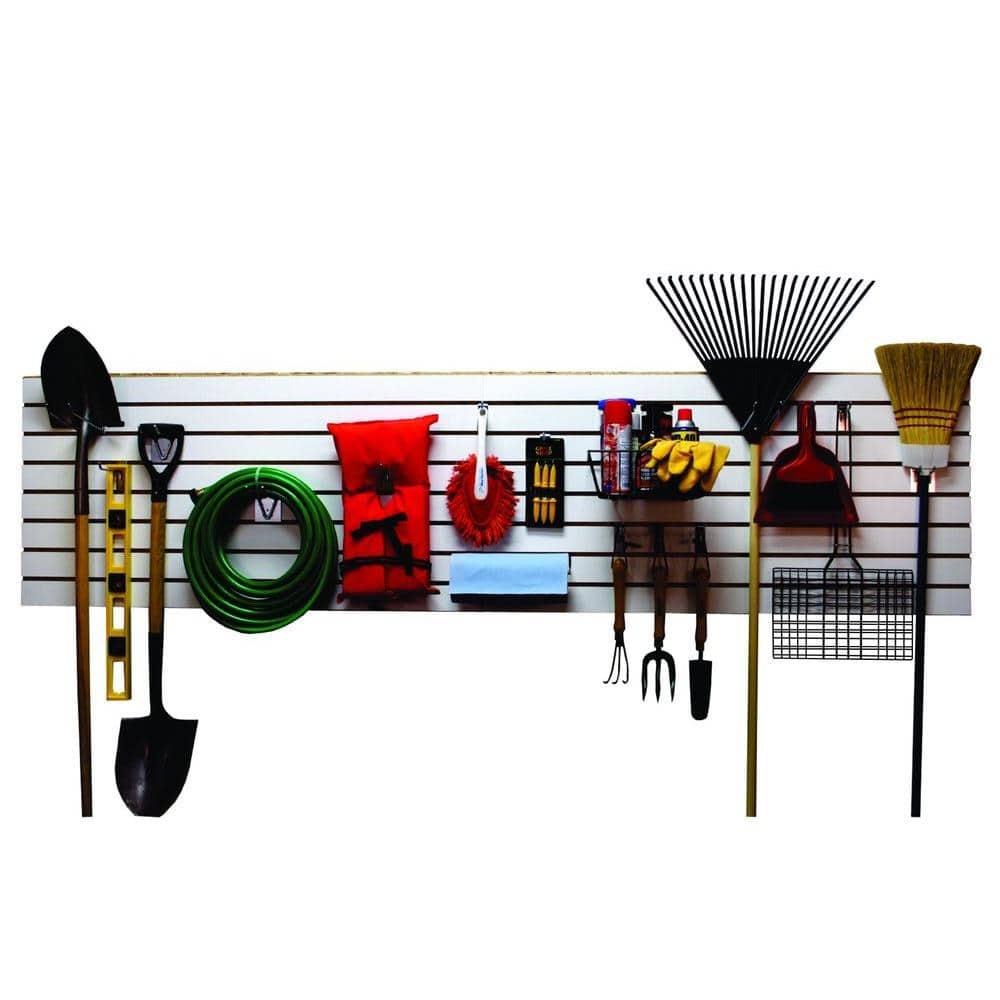 4ft x 2ft Horizontal White Slatwall Panels Easy Organizer (24"H x 48"L) - Pack of 2 - Streamline Your Space with Effortless Retail Displays  Garage Wall Solutions  and Craft Storage Organization