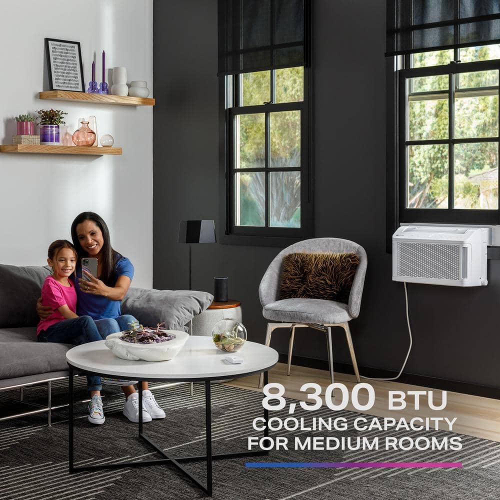 GE Profile ClearView 8300 BTU Smart Window Air Conditioner with Built-In Wi-Fi and Ultra-Quiet Operation for Medium Rooms (White)