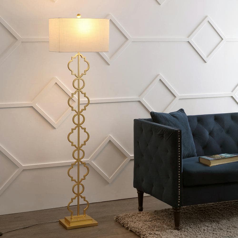 Jonathan Y Selina Iron Ogee Trellis Modern Led Floor Lamp
