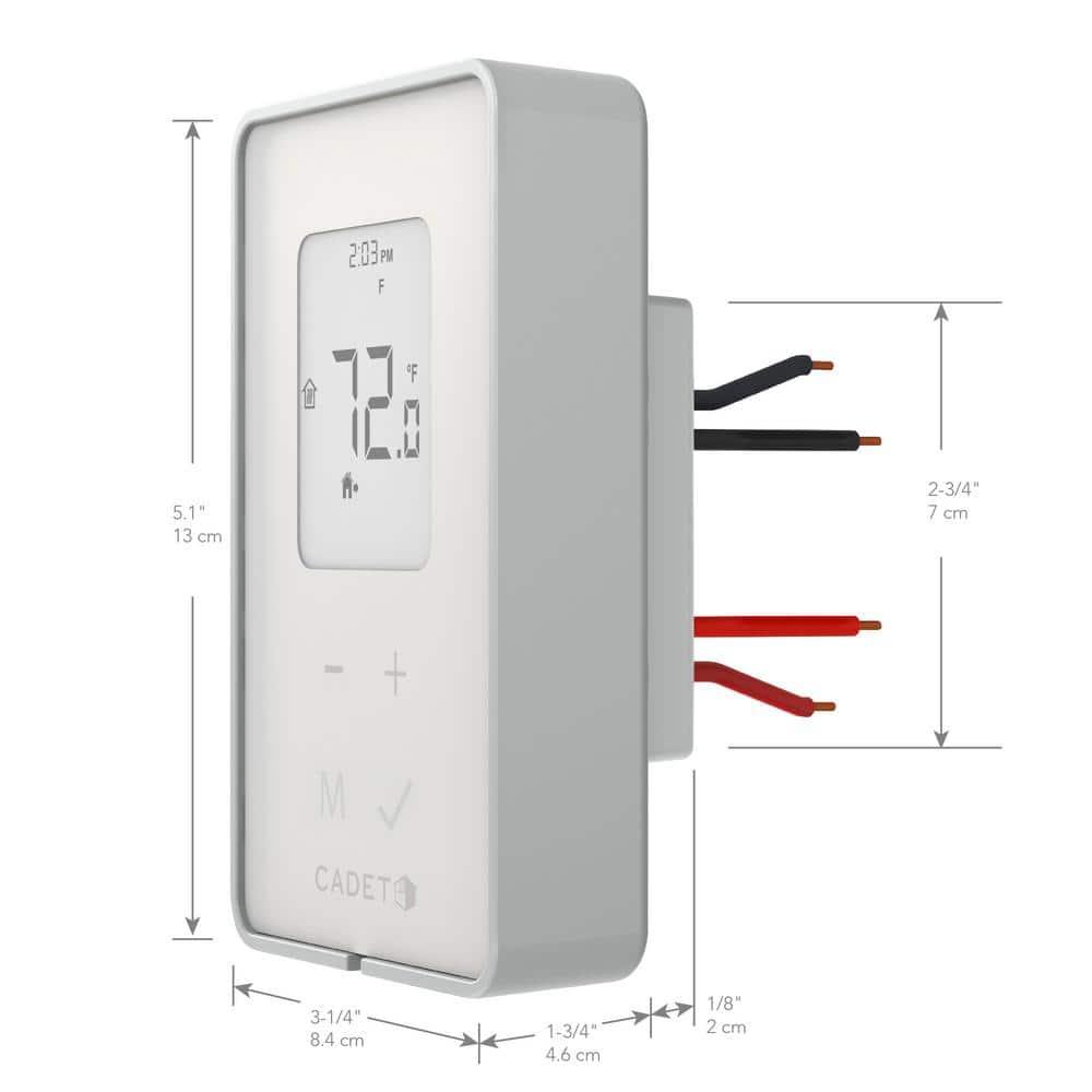 White Programmable Digital Baseboard Heater Thermostat with Touchscreen