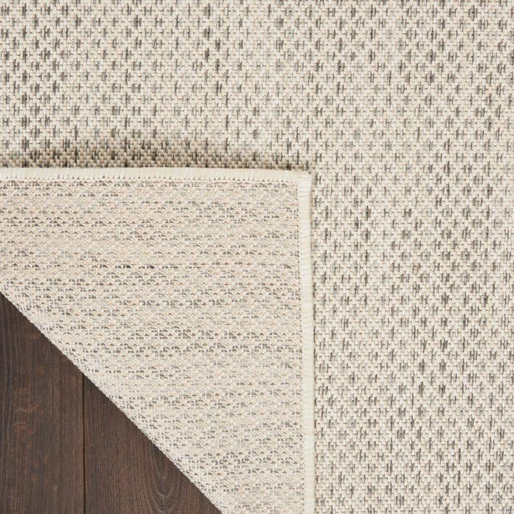 Nourison 2'2" x 8' Courtyard Modern Easy Care Flatweave Indoor Outdoor Runner Rug Ivory/Silver