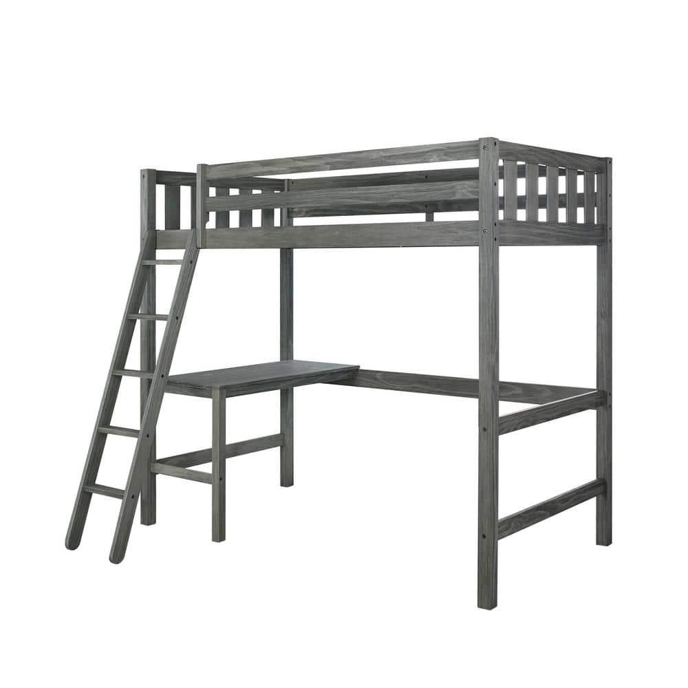 Hillsdale FurnitureTwin Crosswinds Complete Kids' Loft Bed Wirebrush Gray