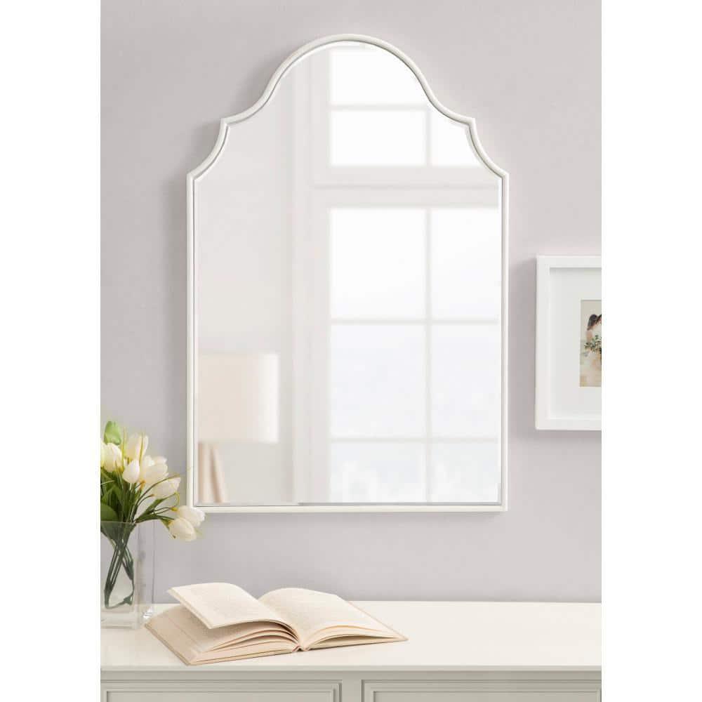 Kate and Laurel Leanna Framed Arch Wall Mirror, 20x30, White