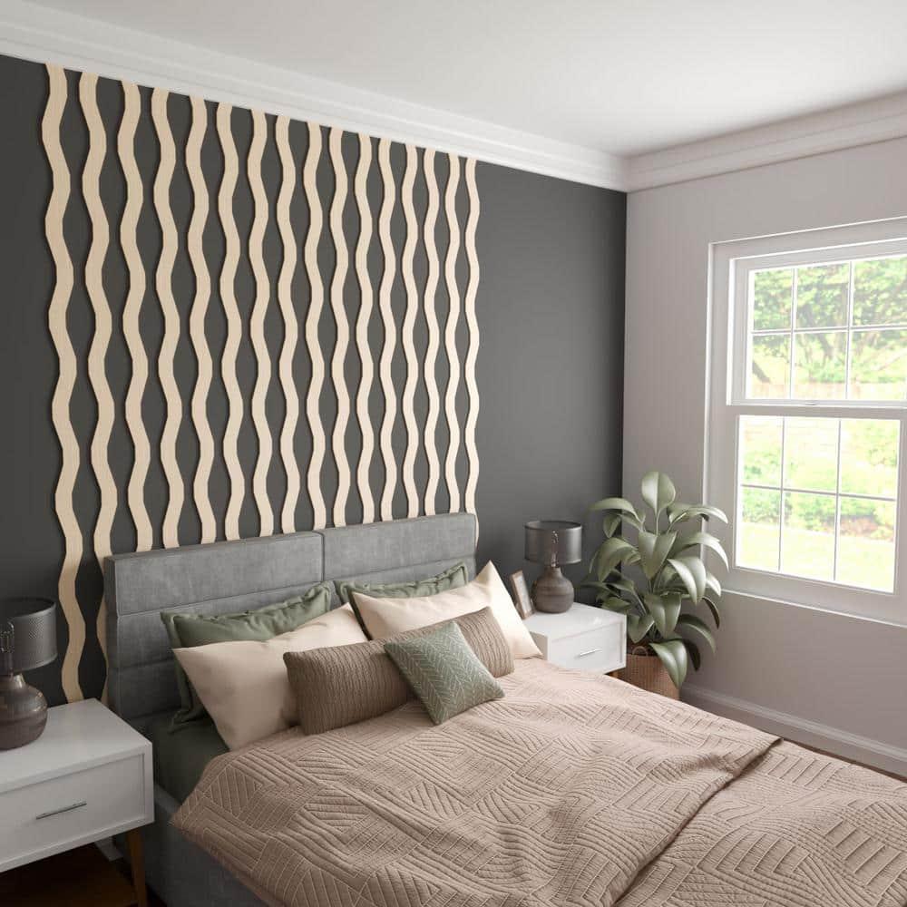 Ekena Millwork Brazos Adjustable Wood Decorative Slat Wall Panel Kit