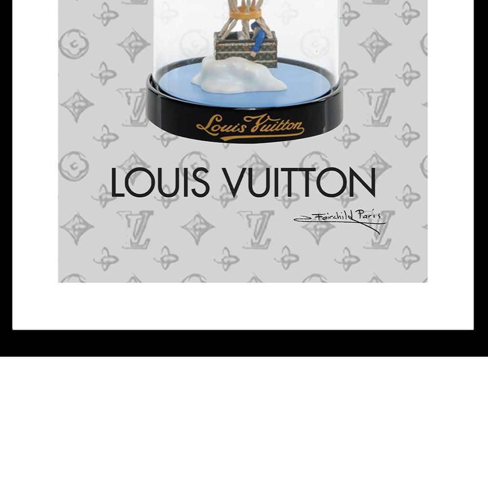 Hot Air Balloon Flying High Fashion Designer Snow Globe - Framed Print