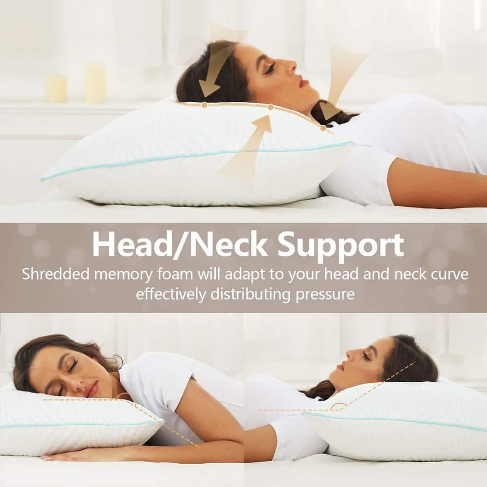 King Size Cooling Memory Foam Firm Sleeping Pillows Set