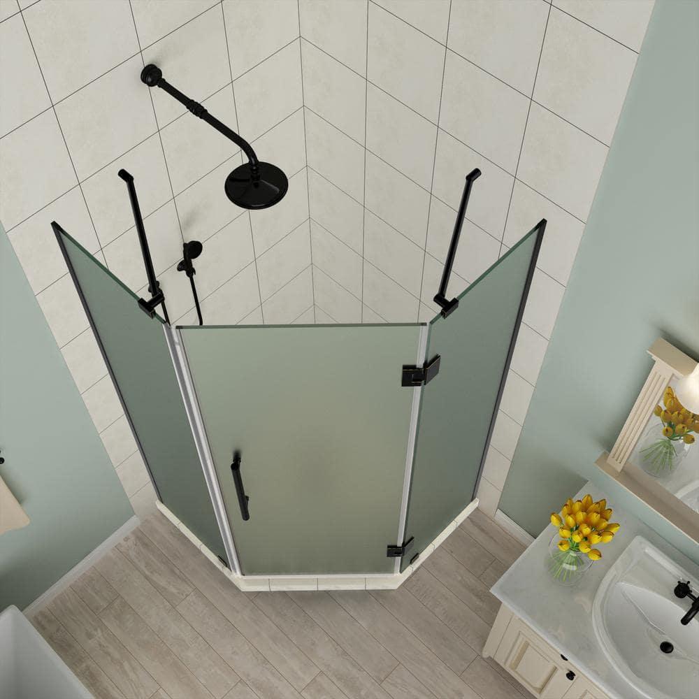 Merrick Frameless 40" x 72" Neo-Angle Hinged Shower Enclosure