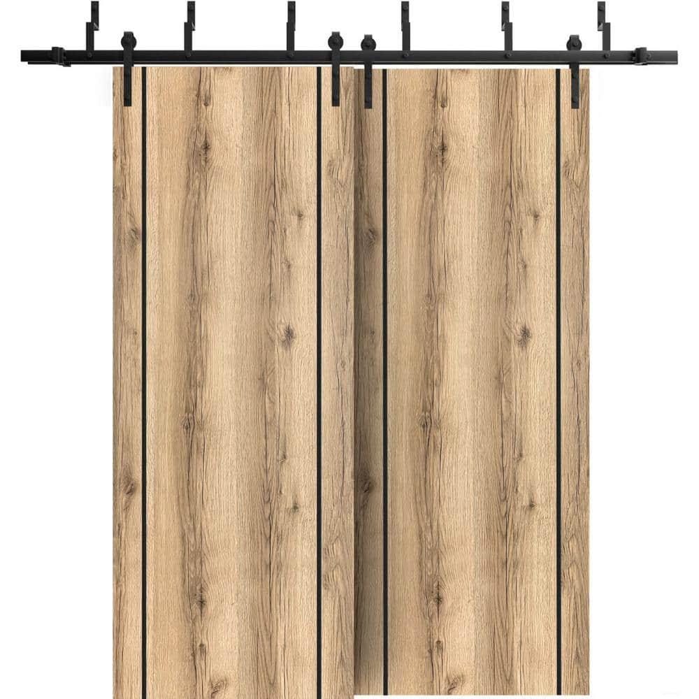 SARTODOORS Solid + Manufactured Wood Paneled Barn Door