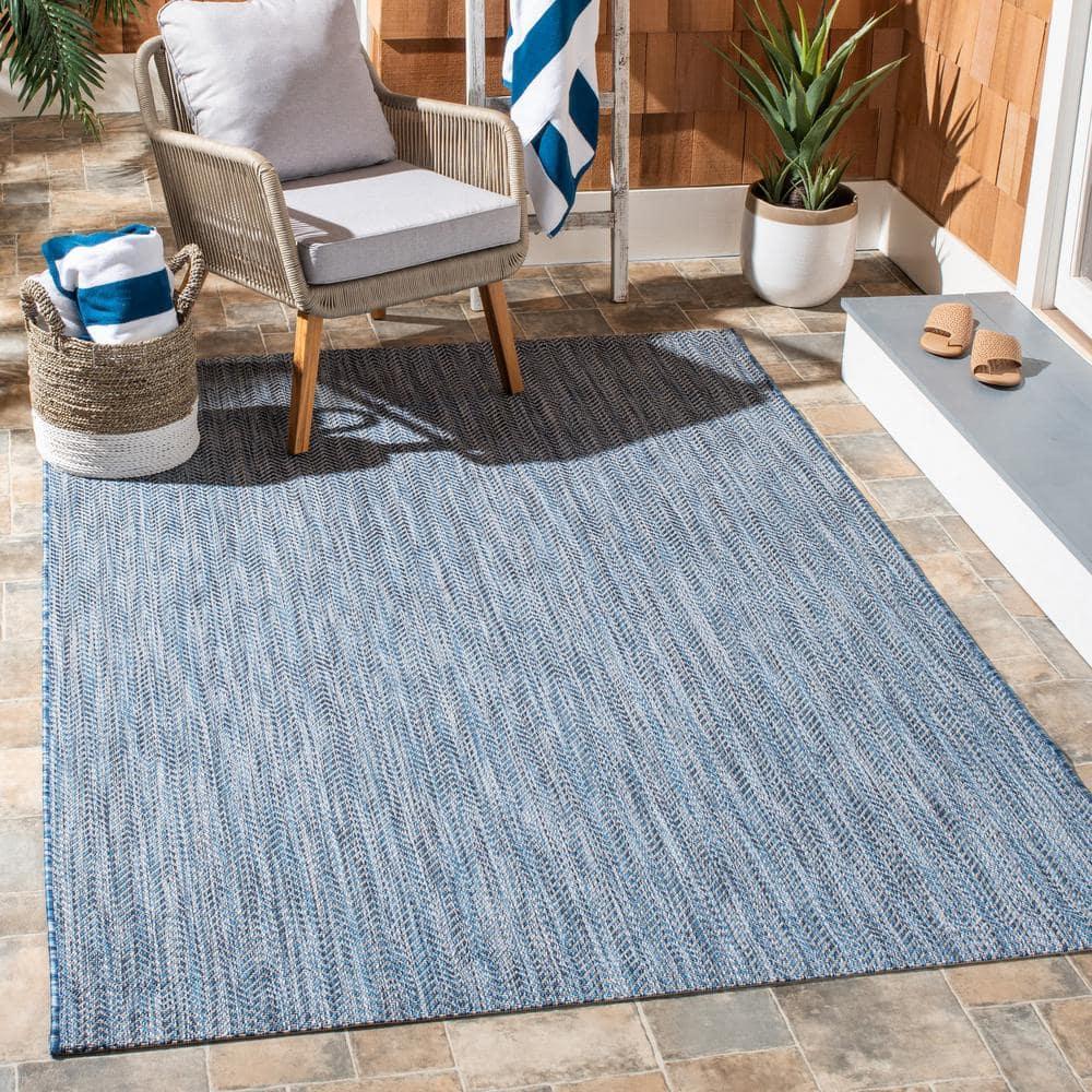 Courtyard CY8022 Power Loomed Indoor and Outdoor Accent Rug - Navy/Grey - 2'7"x5' - Safavieh