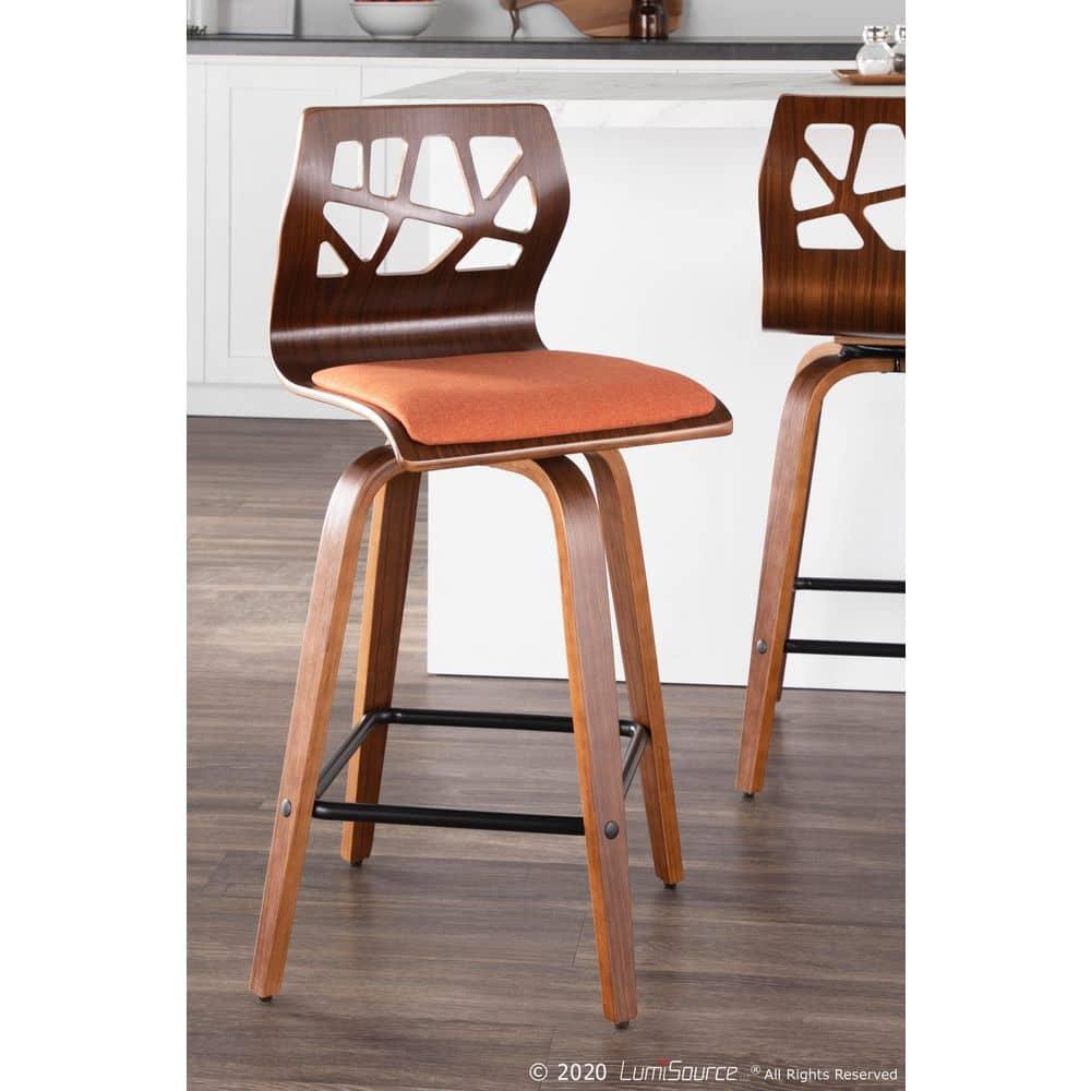 George Oliver Lakyia Swivel Upholstered Counter Stool (Set of 2)