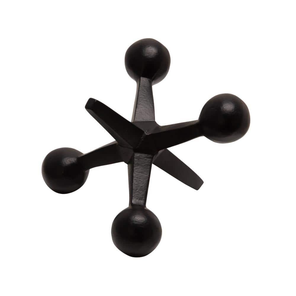 Sagebrook Home Creative Metal Jacks Sculpture for Room, Bedroom or Office Decor, Aluminum, Black 7 L x 5 W x 5 H Inches
