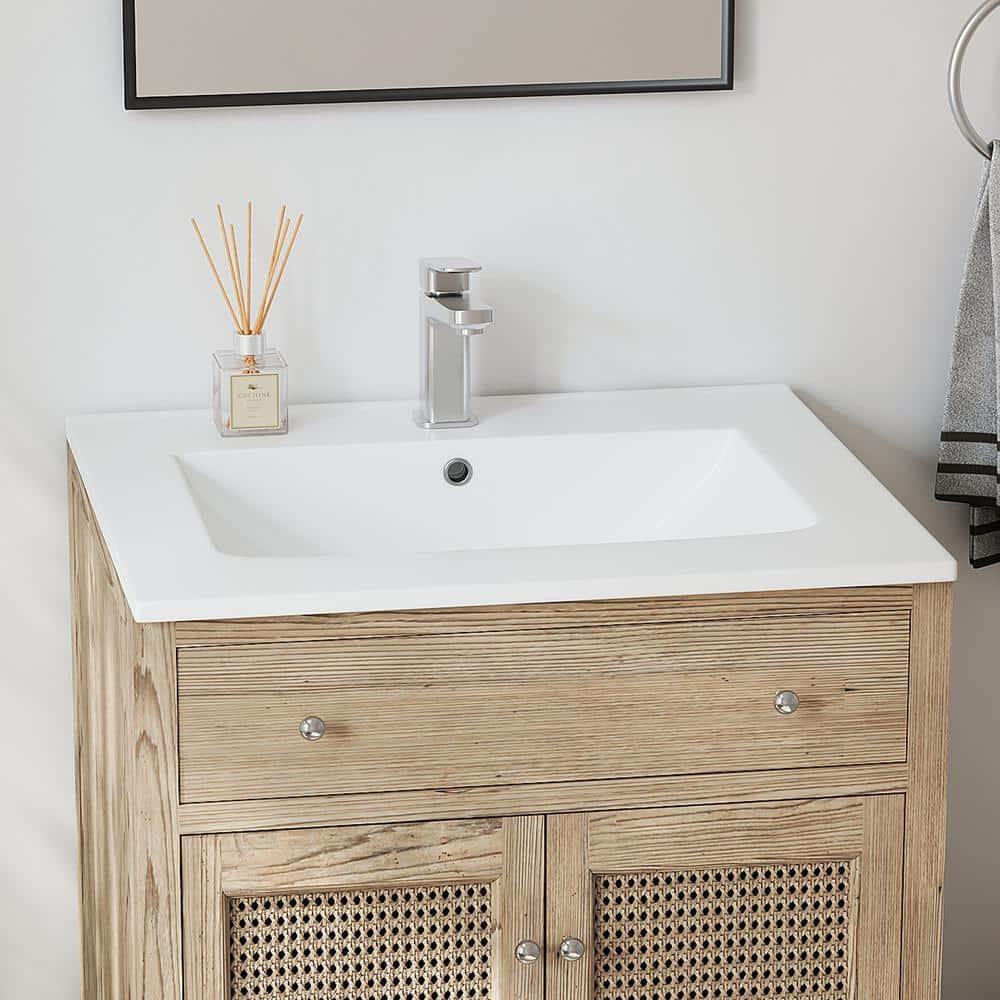 Eridanus Dayton 25" W x 22" D Vitreous China Vanity Top Sink in White with Single Faucet Hole (Sink Only)