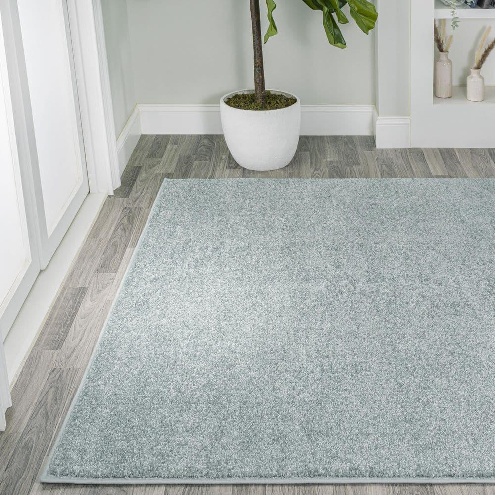 JONATHAN Y SEU100S-8 Haze Solid Low-Pile Light Blue 8 ft. x 10 ft. Area Rug, Coastal Bohemian, Pet Friendly, Stain Resistant, Easy to Clean, for Living Room; Kitchen, Bedroom